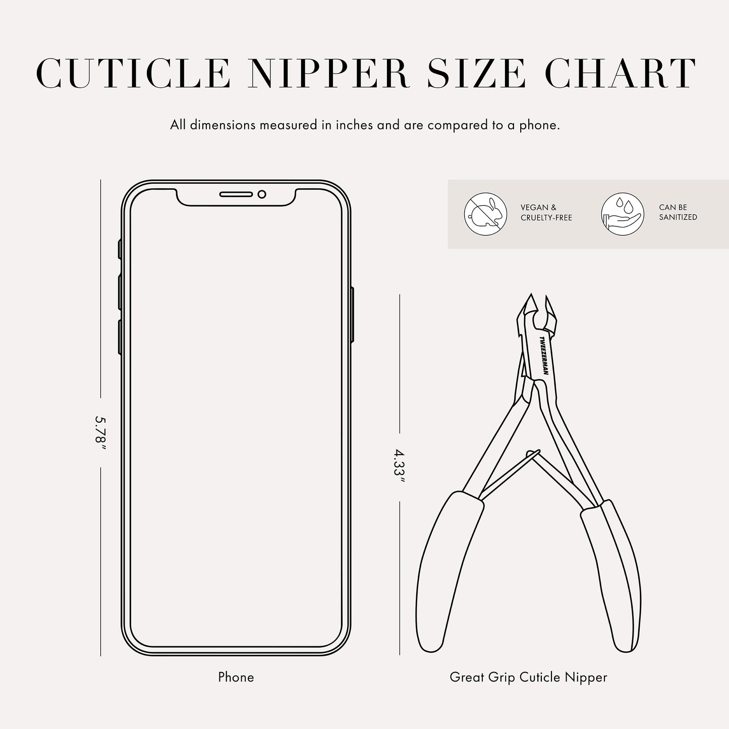 Tweezerman Great Grip Cuticle Nipper (Black/Stainless Steel)