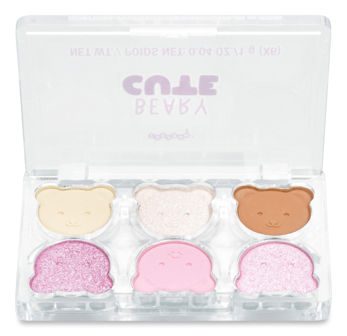 iscream Beary Cute Soft Shades Glitter and Matte Eyeshadow Palette, Pinks and Neutrals