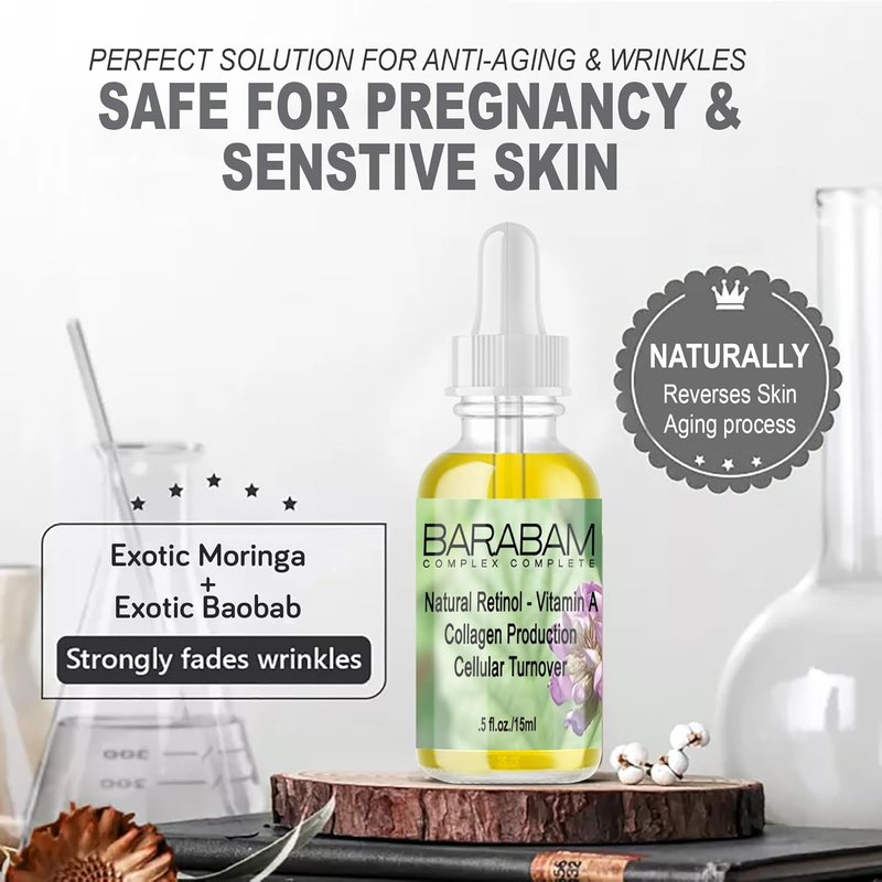 Organic Bakuchiol Face Serum - Natural Retinol Alternative with Squalane & Moringa Oil | Anti-Aging Moisturizer for Sensitive Skin