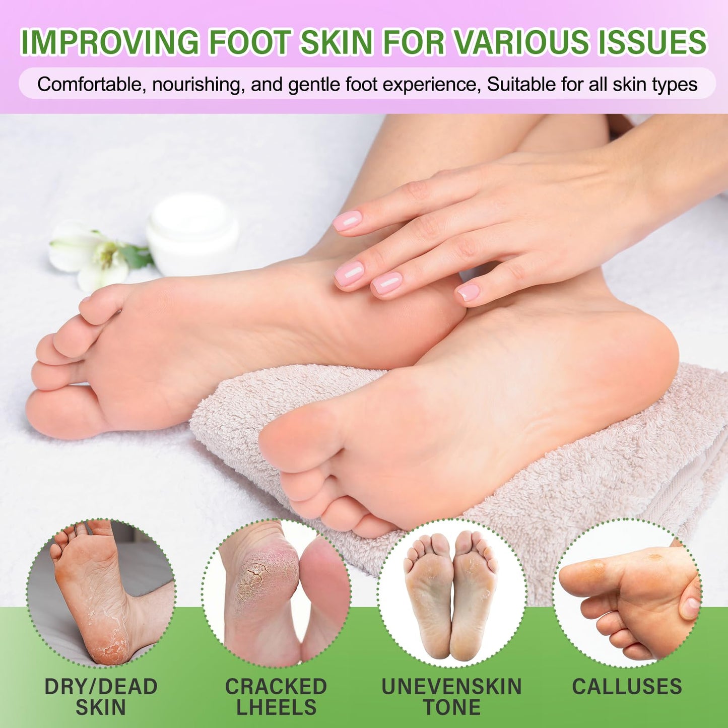 BESNEL 12Pack Moisturizing＆8Pack Foot Peeling Foot Mask, Teacher Appreciation Gifts, Hydrating Foot Masks Dry Cracked Feet,Soothing Moisturizer Socks Repair Rough Heels＆Baby Soft Feet(20p)