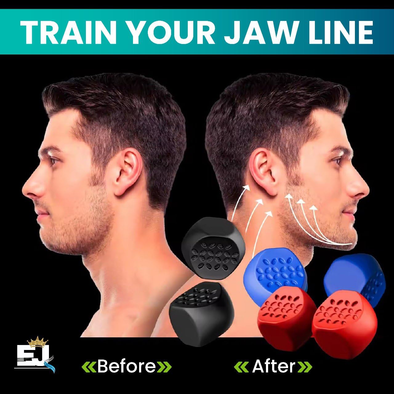 EdJay Jaw Exerciser – Mouth Workout Device, Muscle Trainer for Jawline Exercises, Face Fitness Shaper, Double Chin Reducer, Jaw Strengthening Tool for Sculpting & Toning, Mouthpiece Exercise Trainers