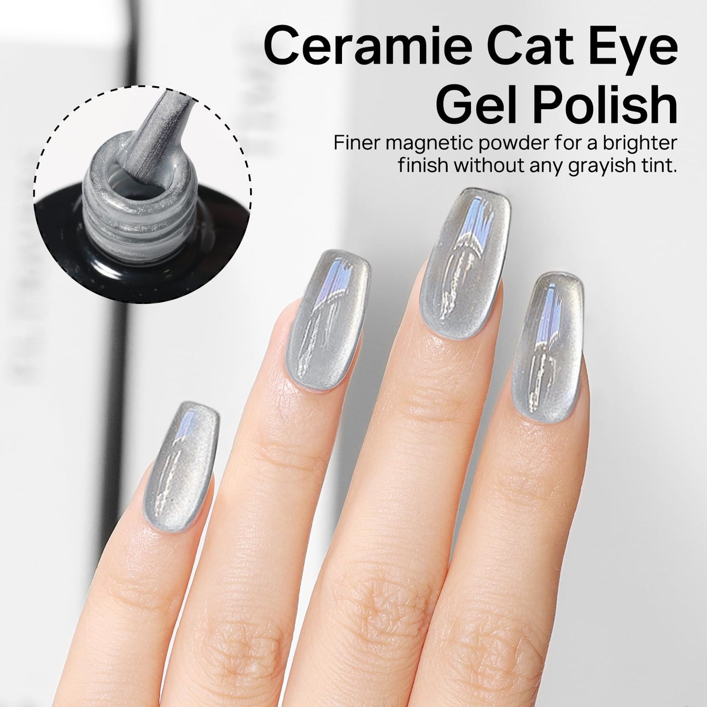 MIZHSE 8 Colors Cat Eye Gel Nail Polish, Glitter Magnetic Gel Polish Set