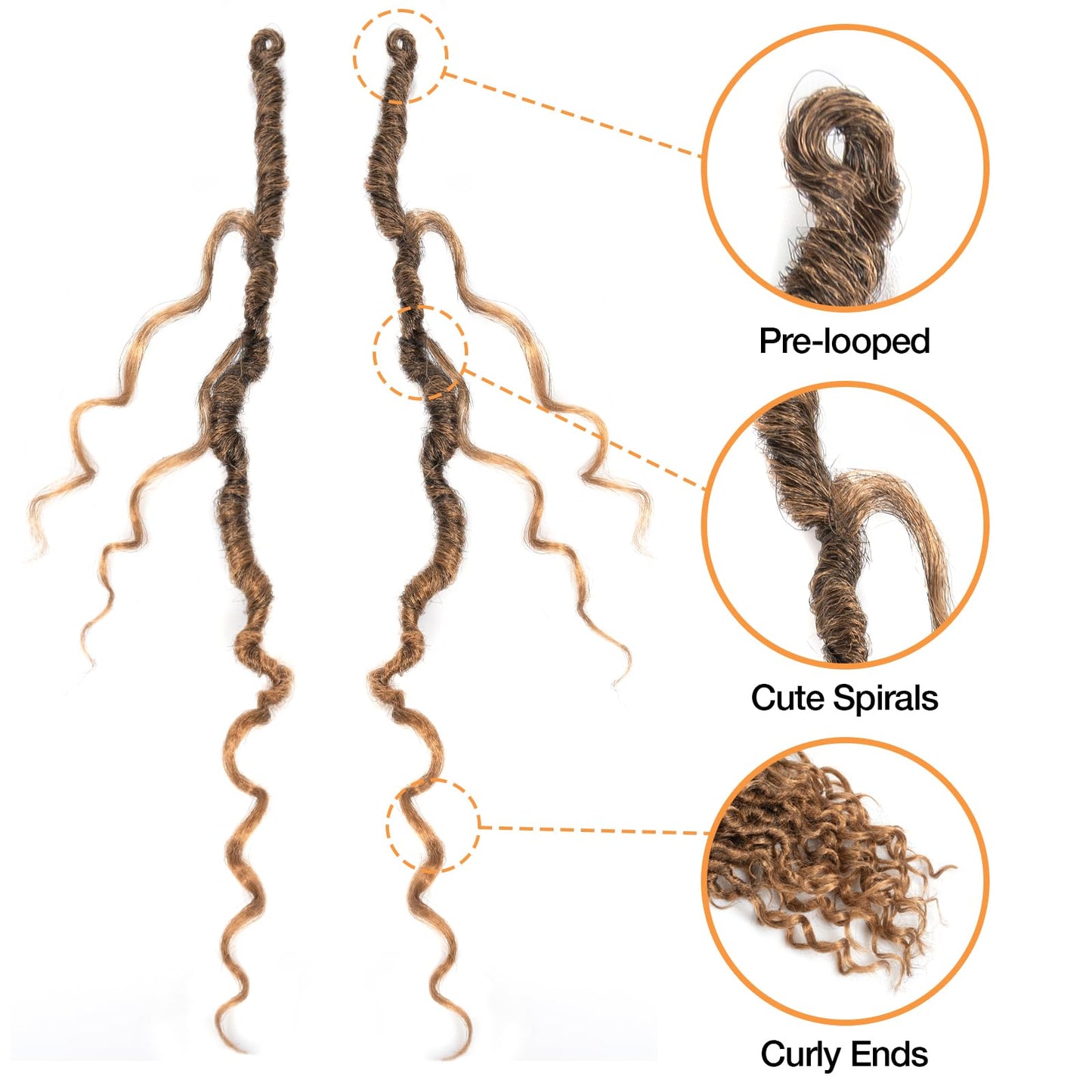 ToyoTress Boho Faux Locs Crochet Hair - 12 Inch 8 Packs Ombre Blonde Bohemian Locs Crochet Hair With Curly Ends for Black Women, Short Pre-looped Synthetic Braiding Hair Extensions（12 Inch, T27-8P)