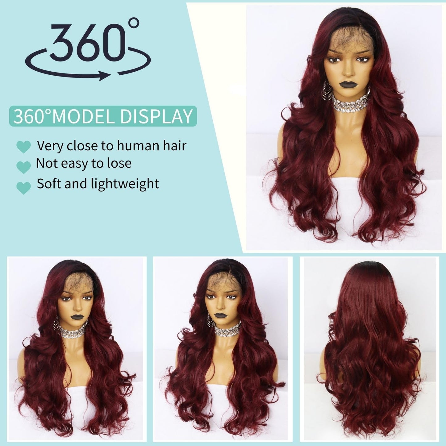 Ebingoo 26 Inch Silver Gray Lace Front Wig+Wig Cap Wavy Silver Wig for Women Curly Lace Front Wig Silver Princess Wig for Halloween Cosplay Women Daily Wear
