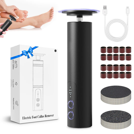 Electric Foot Callus Remover, 2 in 1 Foot File Grinder Tool with 6 Speed Controller, Foot Sander Foot Scrubber Dead Skin Remover,Rechargeable Pedicure Tools for feet Men Women