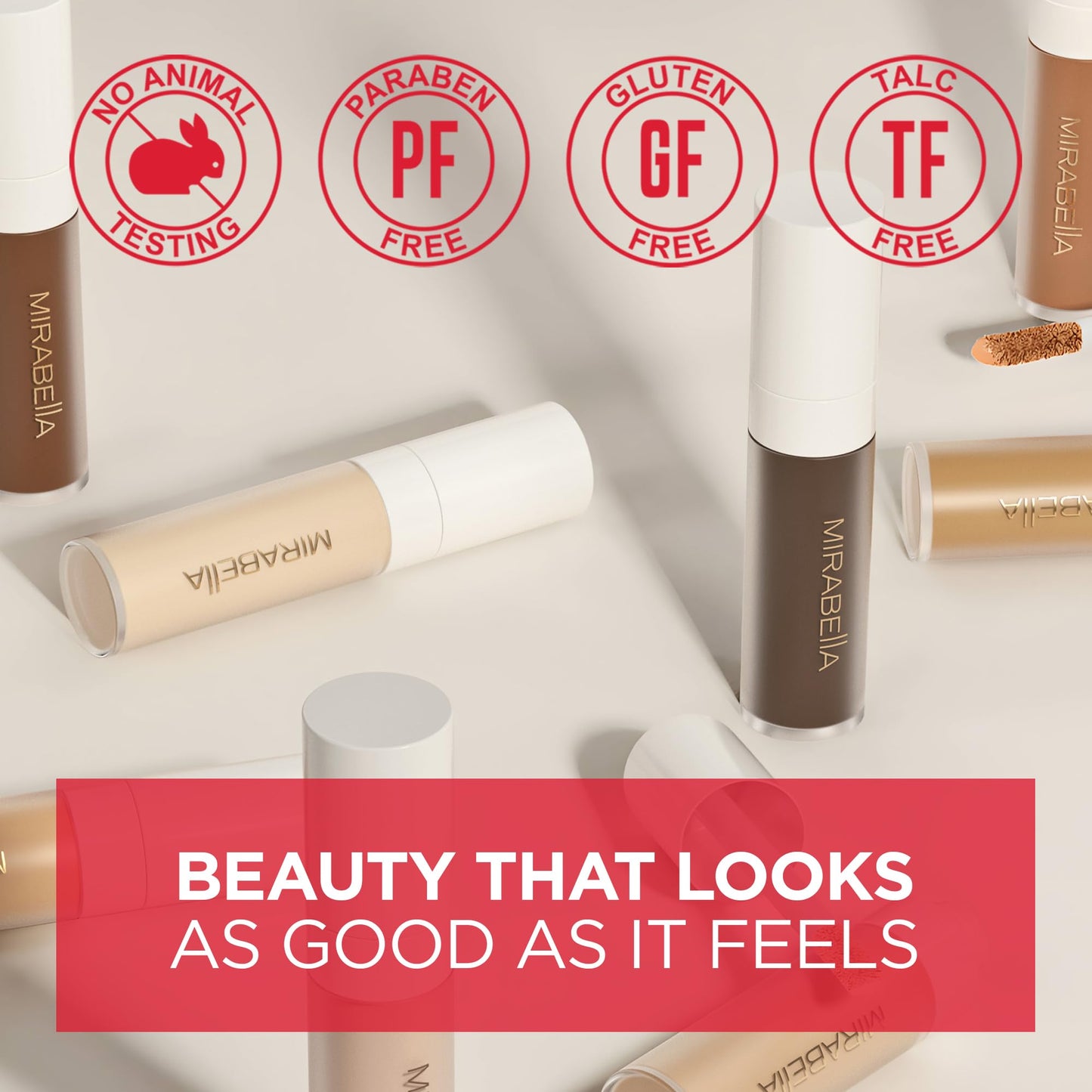 Mirabella Invincible For All Perfecting Under Eye Concealer Full Coverage - Hydrating Makeup Concealer for Dark Circles, Fine Lines & Wrinkles w/Hyaluronic Acid - Fair F70
