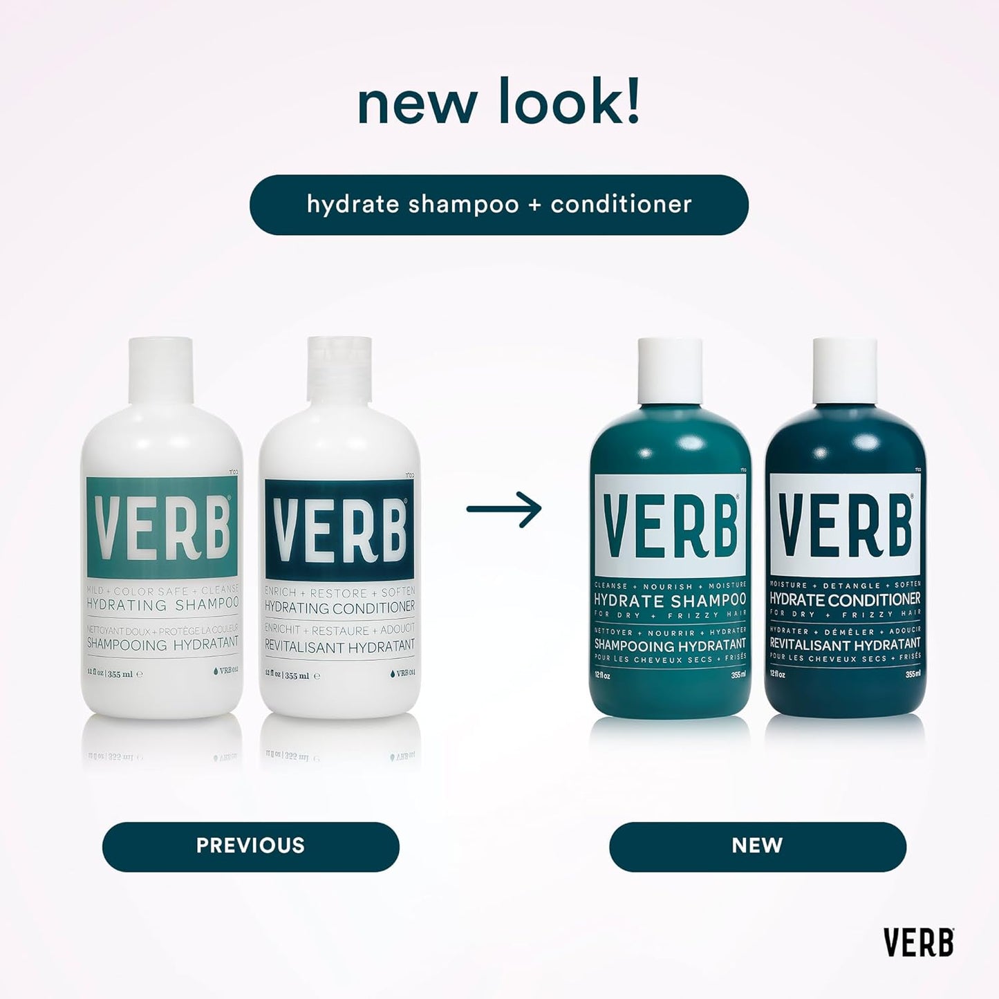 VERB Hydrate Conditioner - Nourishing Formula for Dry, Frizzy Hair - Smooths & Reduces Frizz | Amber & Warm Jasmine Scent