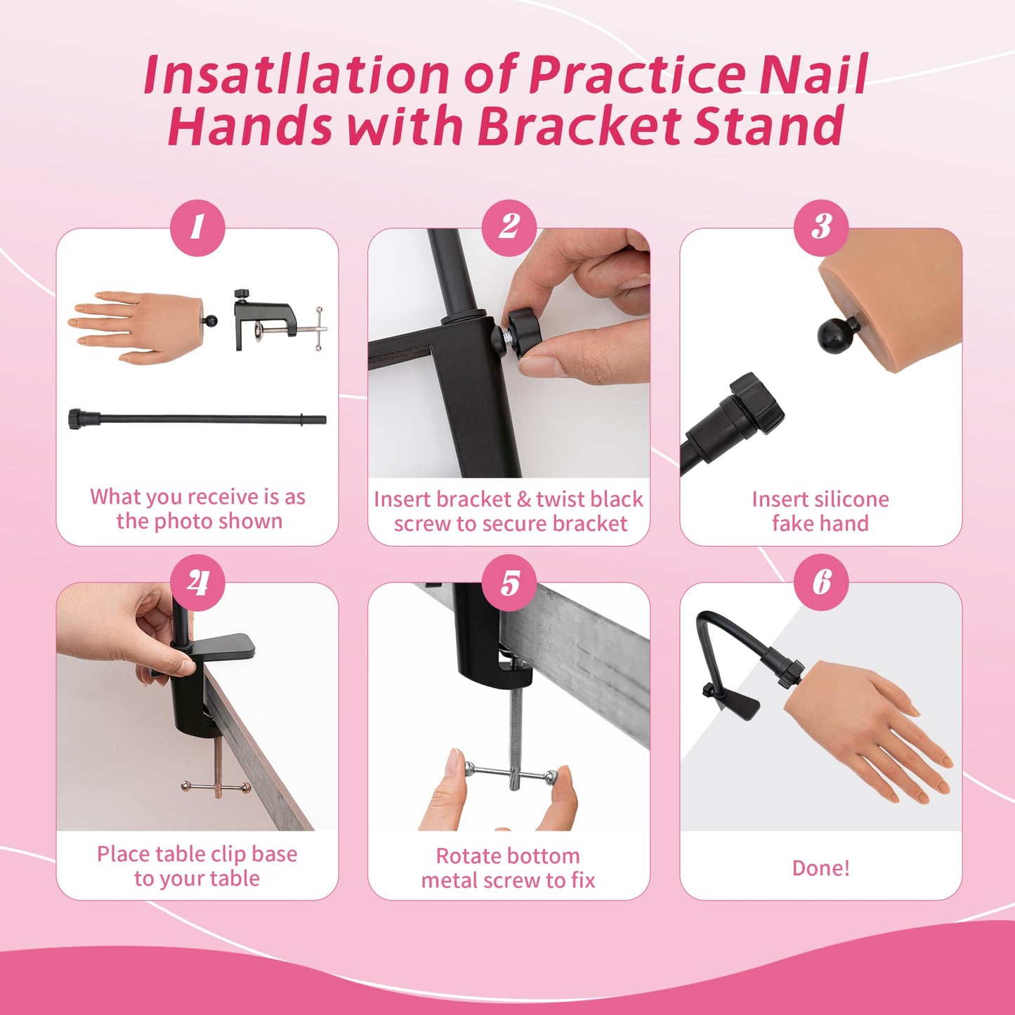 Veikmv Realistic Silicone Practice Hand for Acrylic Nails, Flex Fingers