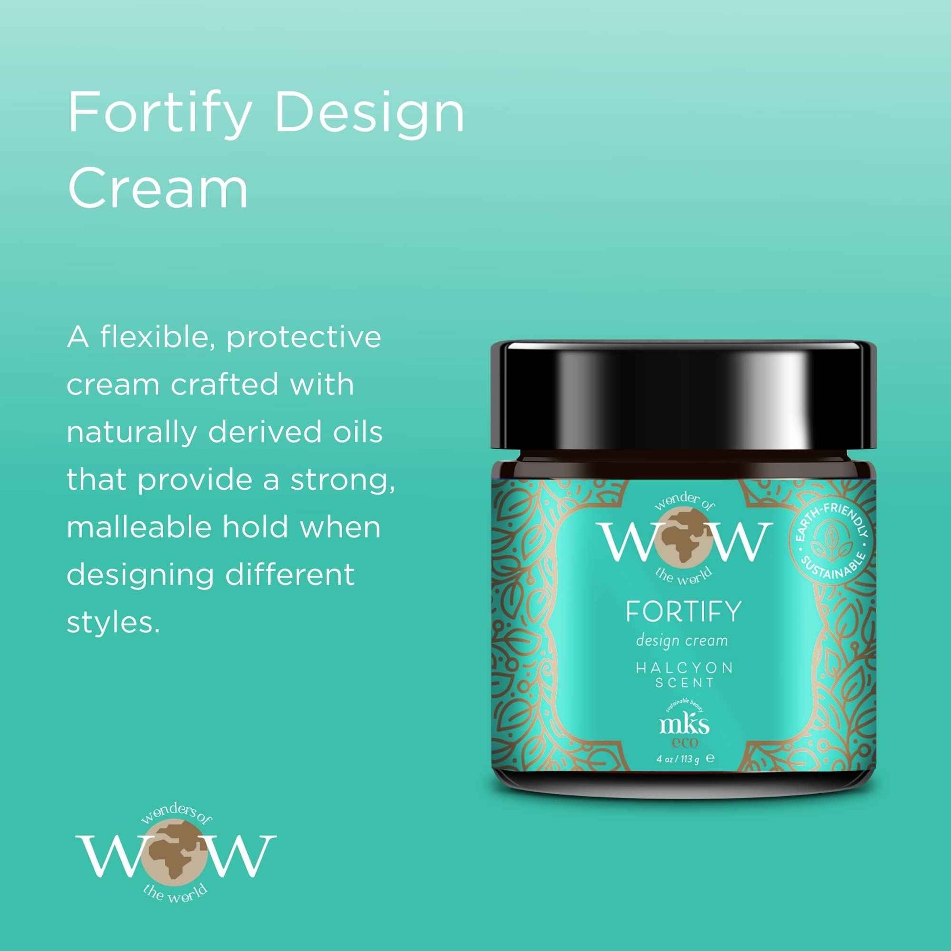 MKS eco WOW Fortify Design Cream, Halcyon Scent - 4 oz - Free From Silicones, Sulfate Cleansers, Parabens, Gluten, Mineral Oil & Petrolatum - Vegan, Cruelty Free