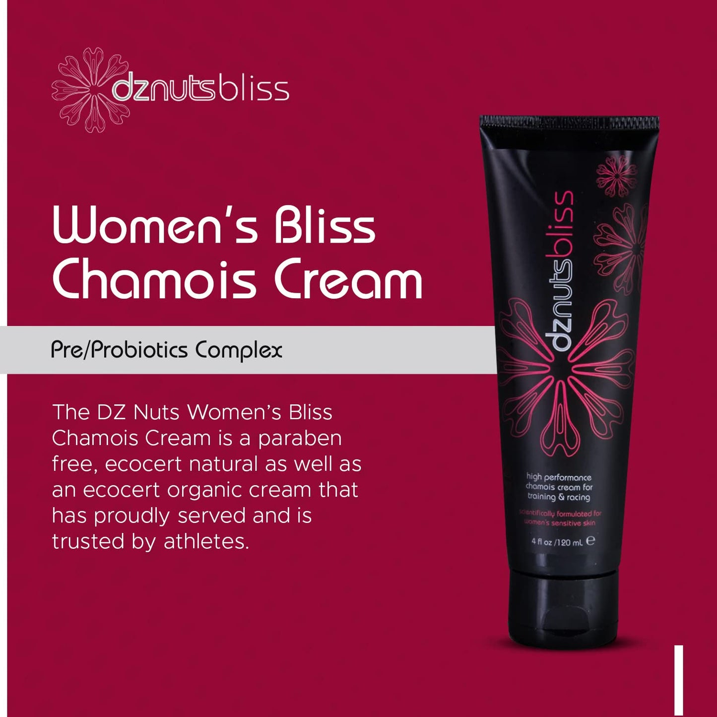 dznuts - Men's Pro Chamois Cream and Women's Bliss Chamois Cream - Anti-Chafing Cream for Saddle Sores, Rubbing, and Inner Thigh Friction for Cyclists, Runners, Triathletes (4 fl oz Each)