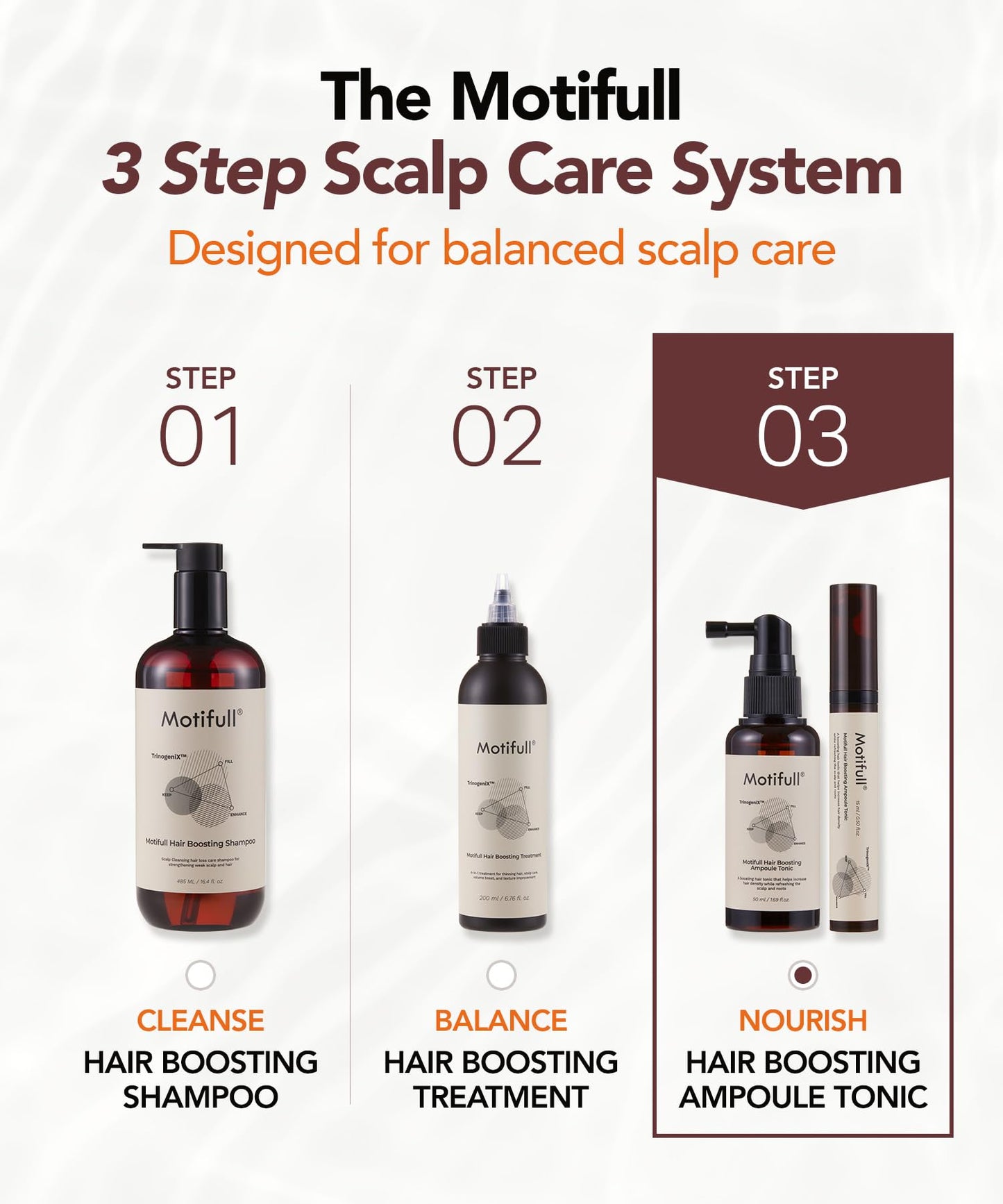 Motifull Hair Boosting Ampoule Tonic | Scalp Serum for Fine & Thinning-Looking Hair | Lightweight TrinogeniX Formula for Women & Men (0.51 fl. oz.)