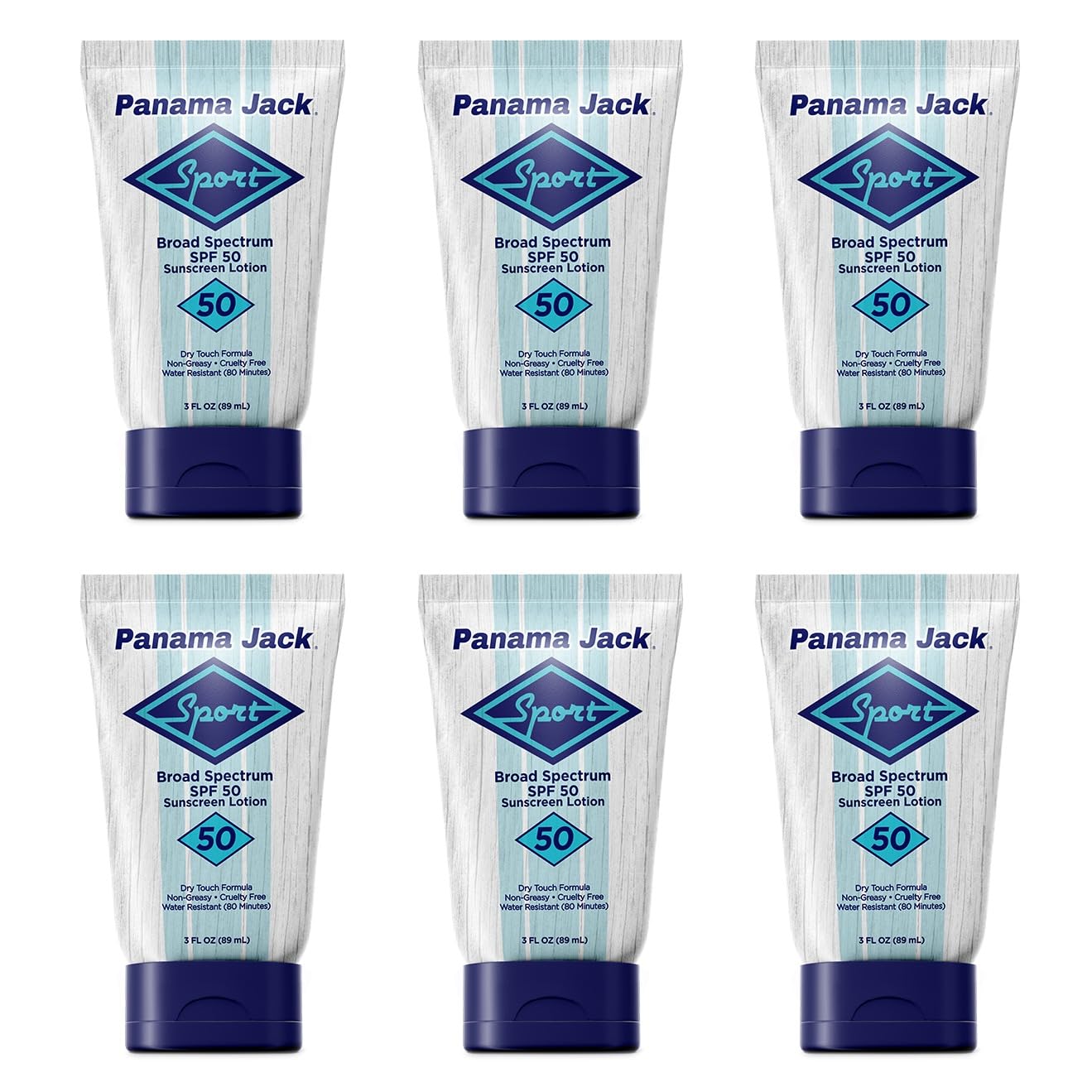 Panama Jack Sport Sunscreen Lotion - SPF 50, Broad Spectrum UVA/UVB Protection, Non-Greasy, PABA, Paraben, Gluten & Cruelty Free, 3 FL OZ (Pack of 2)