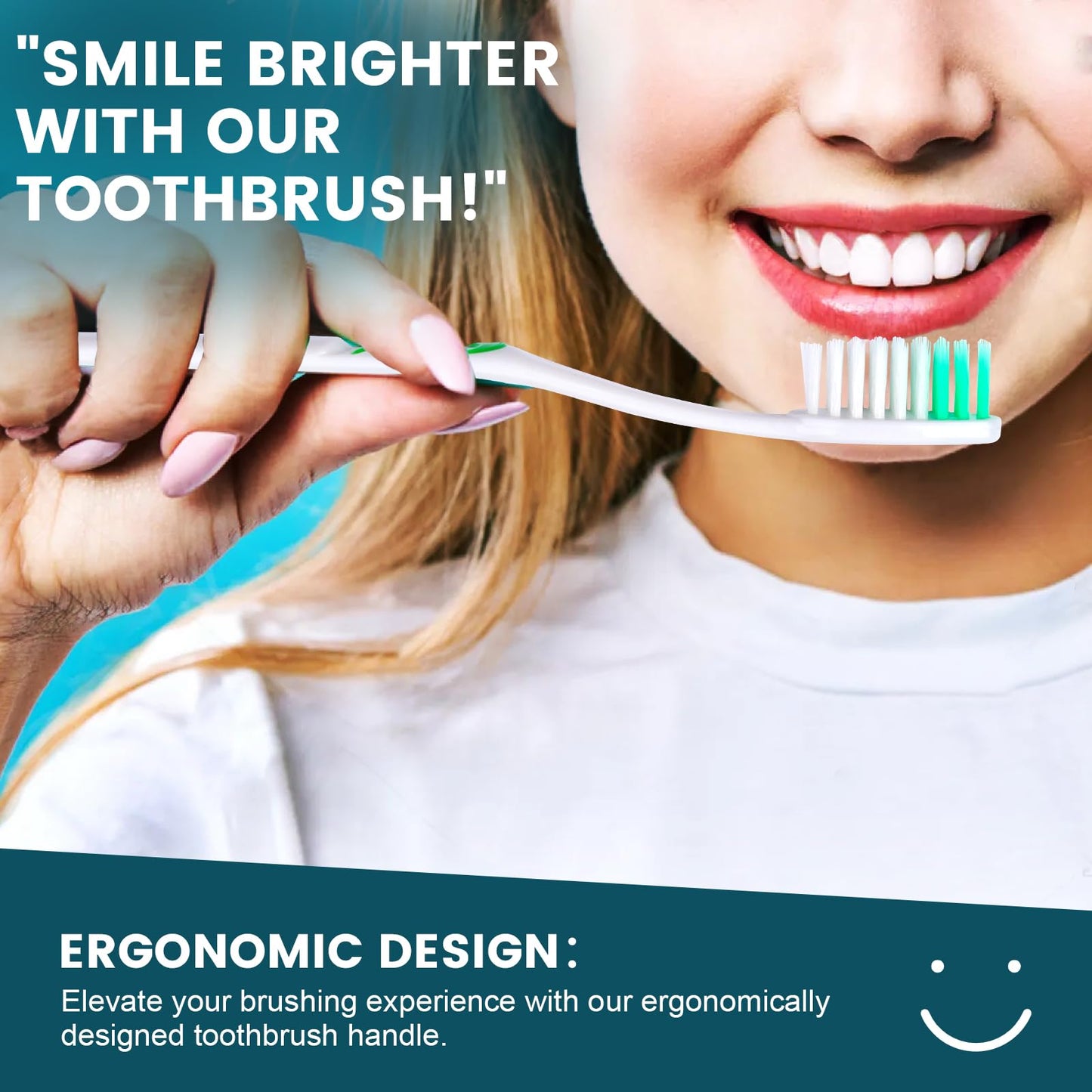 Navona 300 PCS Premium Toothbrushes Bulk, Individually Wrapped Toothbrushes, Disposable Toothbrush, Medium Soft Bristle Bulk Toothbrushe for Travel Hotel Donation, Ergonomics Handle