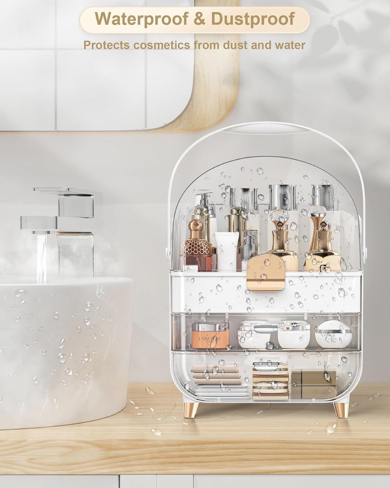 Makeup Organizer - Countertop Skincare Holder & Cosmetic Storage Box | Ideal Teen Girl Gift for Vanity & Dresser