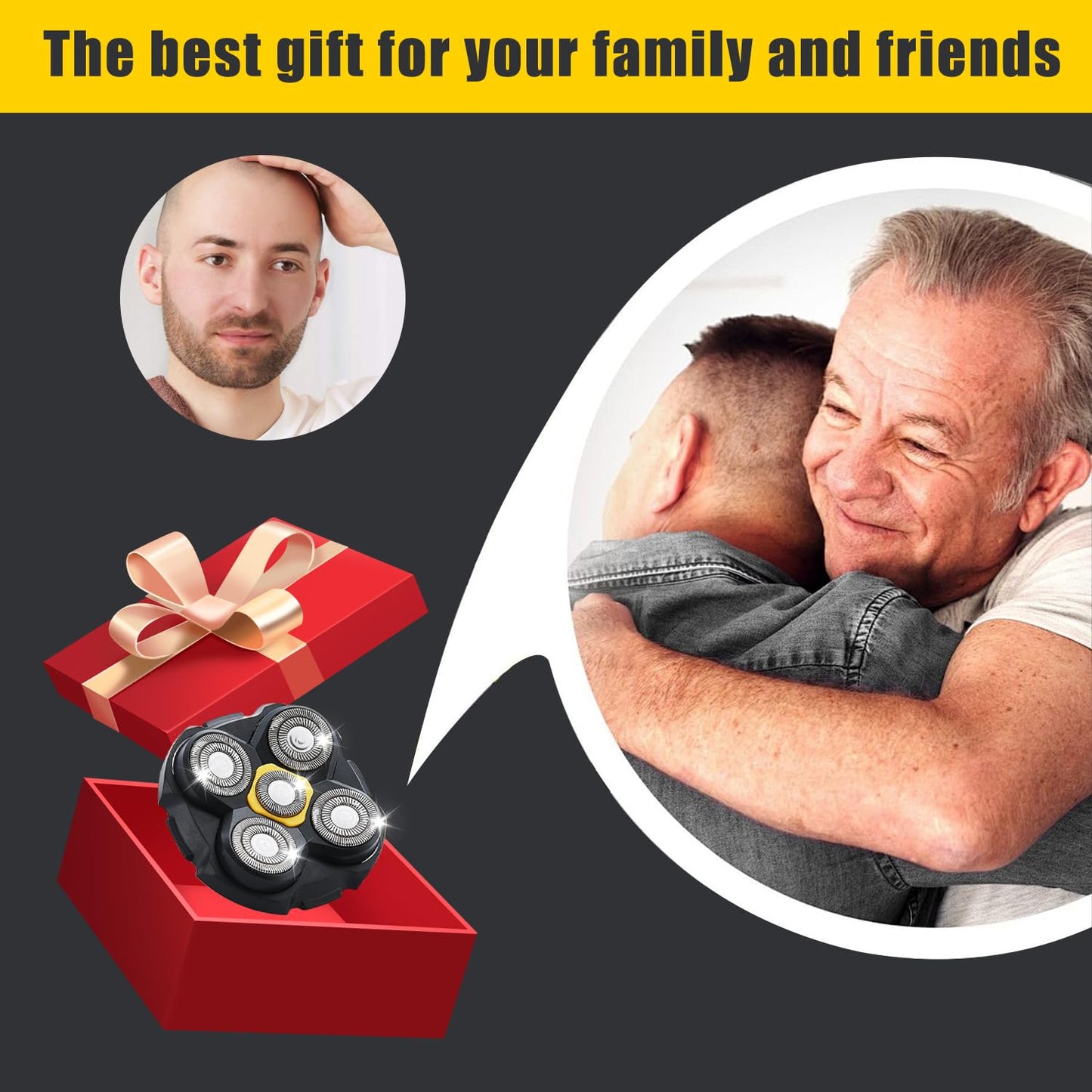 Shaver Replacement Heads Compatible with Microtouch Titanium Head Shaver, for Bald Men 3 Pack