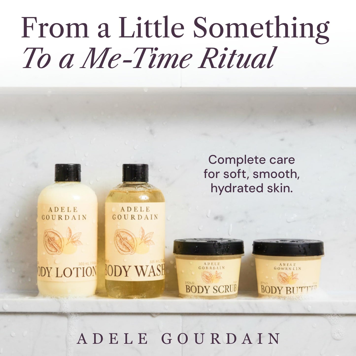 4-pc Bath and Body Womens Spa Gift Set, Lemon Scented, Adelegourdain
