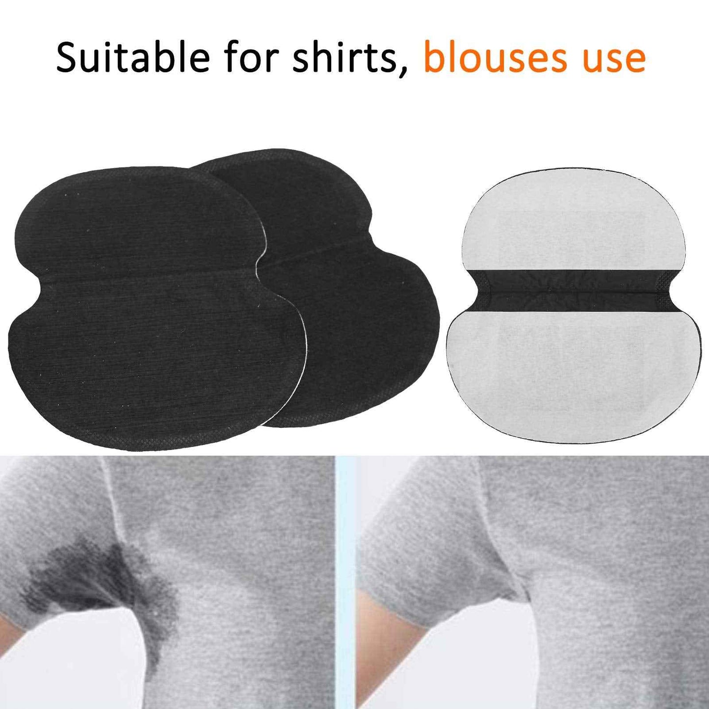 60pcs Underarm Armpit Sweat Pads Non‑Woven Fabric Dress Clothing Underarm Sweat Pads, Convenient Underarm Armpit Pad Strong Adhesion Keep Clean for Hot Weather