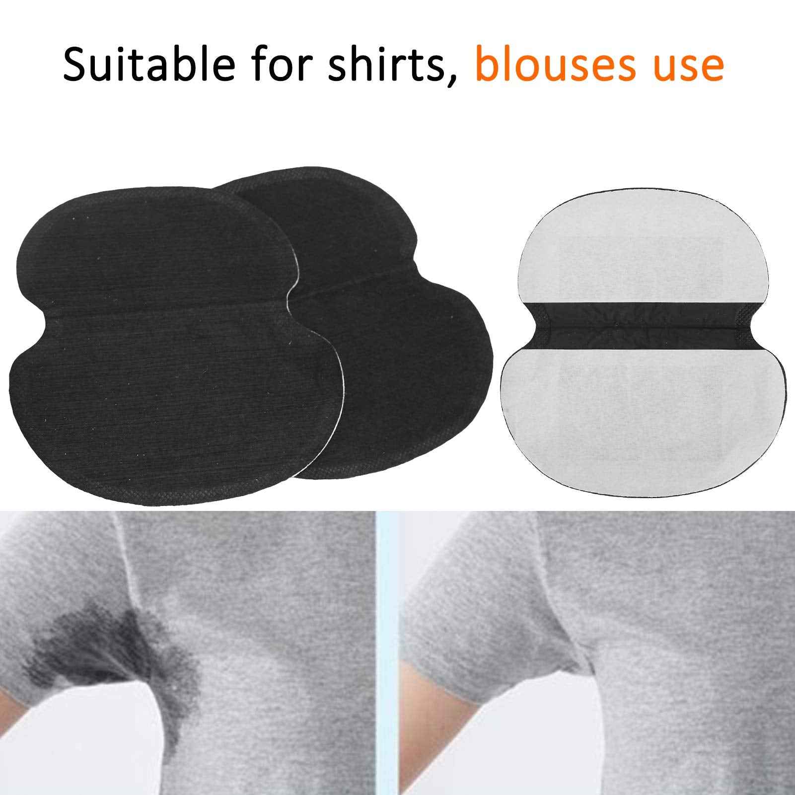 60pcs Underarm Armpit Sweat Pads Non‑Woven Fabric Dress Clothing Underarm Sweat Pads, Convenient Underarm Armpit Pad Strong Adhesion Keep Clean for Hot Weather