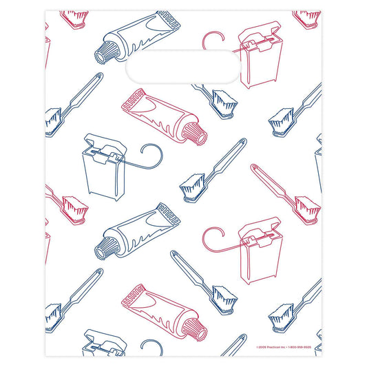 Brush Paste Floss Dental Giveaway Bags, 8" x 10", 100 Pack