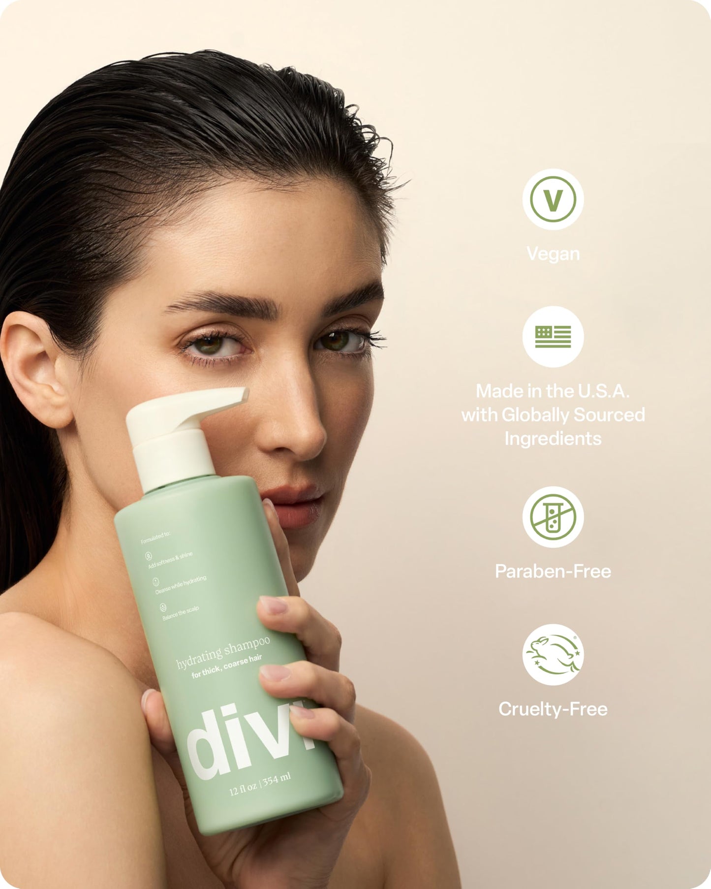 Divi Hydrating Shampoo for Women and Men - Gently Cleanses and Removes Scalp Buildup - Hydrates, Strengthens, and Nourishes Hair - Vegan, Cruelty-Free, Paraben-Free, 12 Fl Oz