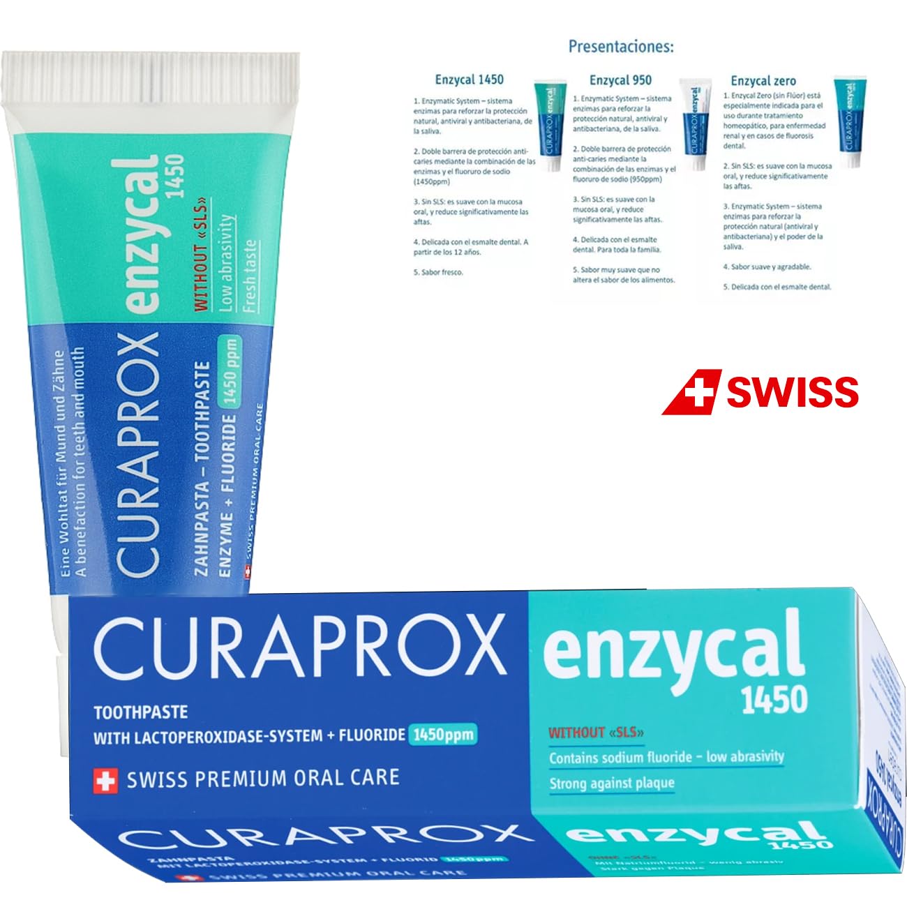 Enzycal 1450 ppm Toothpaste 75mL Gently Clean and Protect Against Tooth Decay | Everyday Use | Mild SLS-Free | Cavity Prevention
