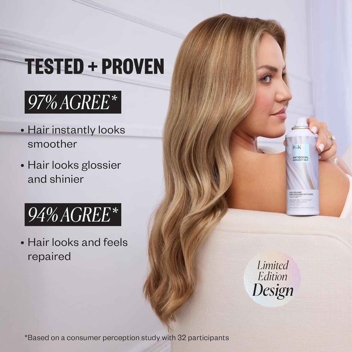 IGK Antisocial Dry Hair Mask | Leave-In Overnight Bond-Building Treatment for Dry Hair & Extensions | Hydrates, Repairs & Softens | Limited Edition Design | 5oz (Pack of 2)