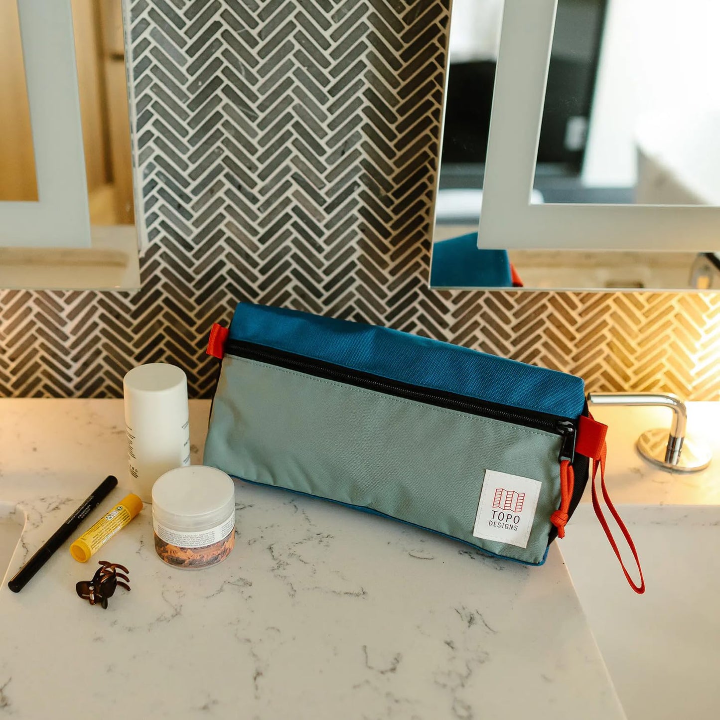 Topo Designs Dopp Kit Rose/Geode Green One Size