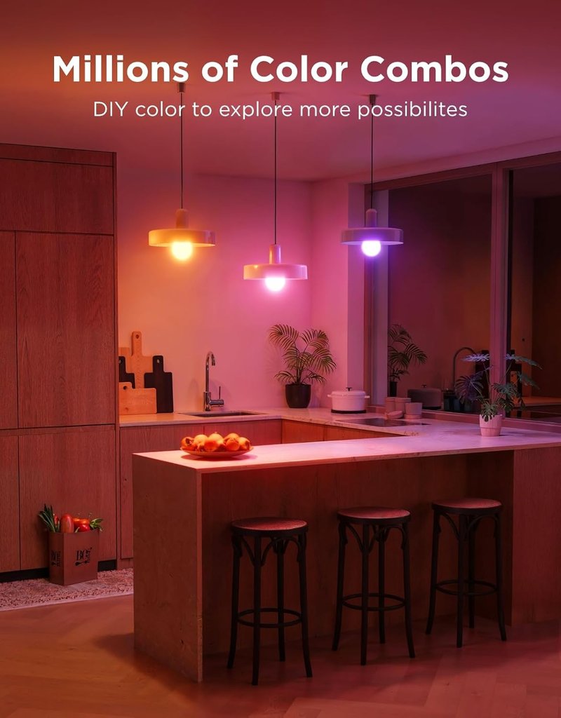 Govee Smart Light Bulbs - Color Changing WiFi & Bluetooth LED Bulbs | 16 Million Colors, Music Sync, A19, 800 Lumens, 4 Pack