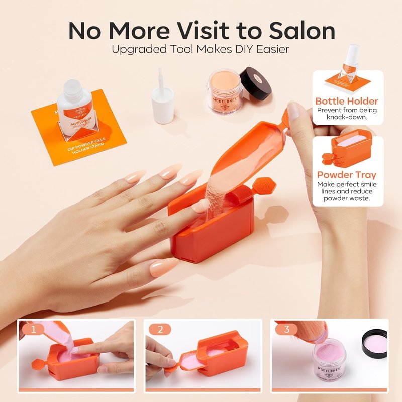 Modelones Dip Powder Nail Kit - 20 Vibrant Colors for DIY French Nail Art | Base & Top Liquid Set