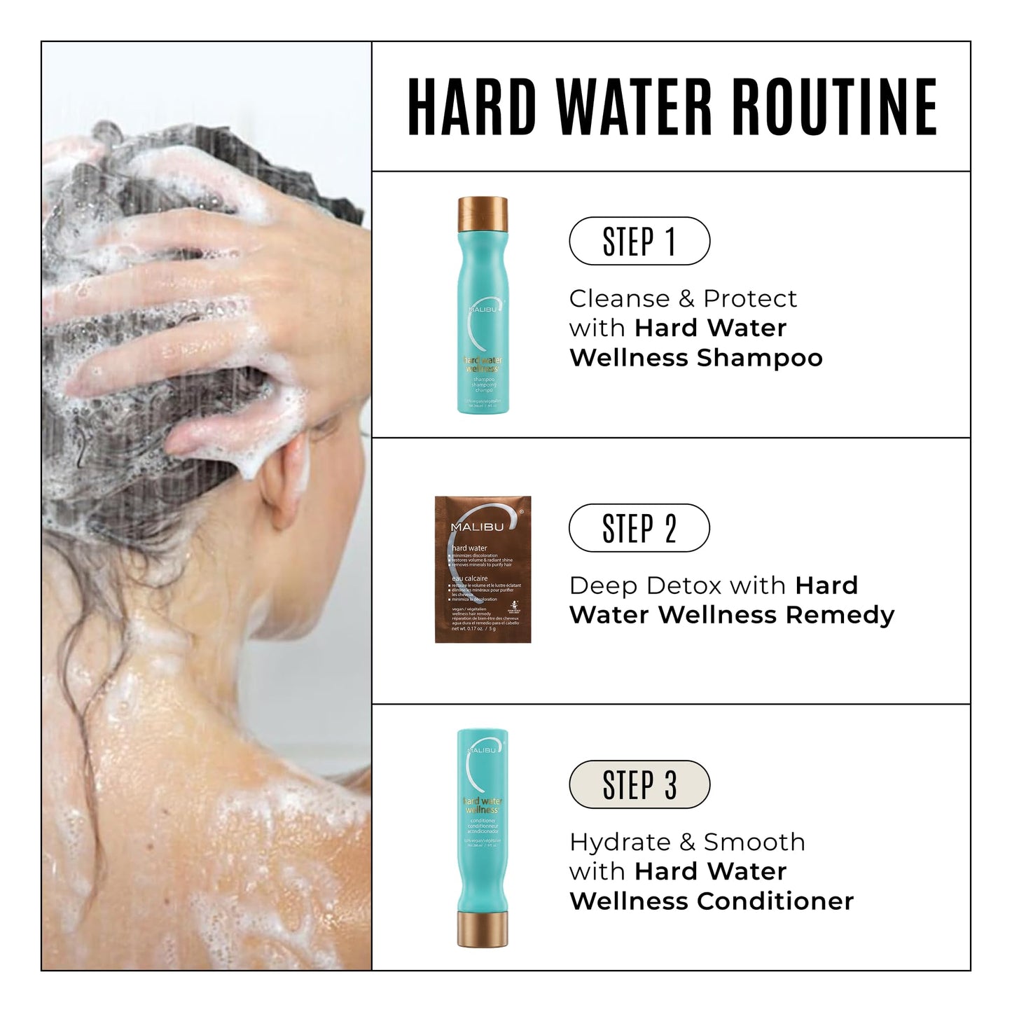 Malibu C Hard Water Wellness Hair Conditioner - Sulfate Free Conditioner that Increases Moisture & Shine - Protects Hair from Waterborne Elements (9 oz)