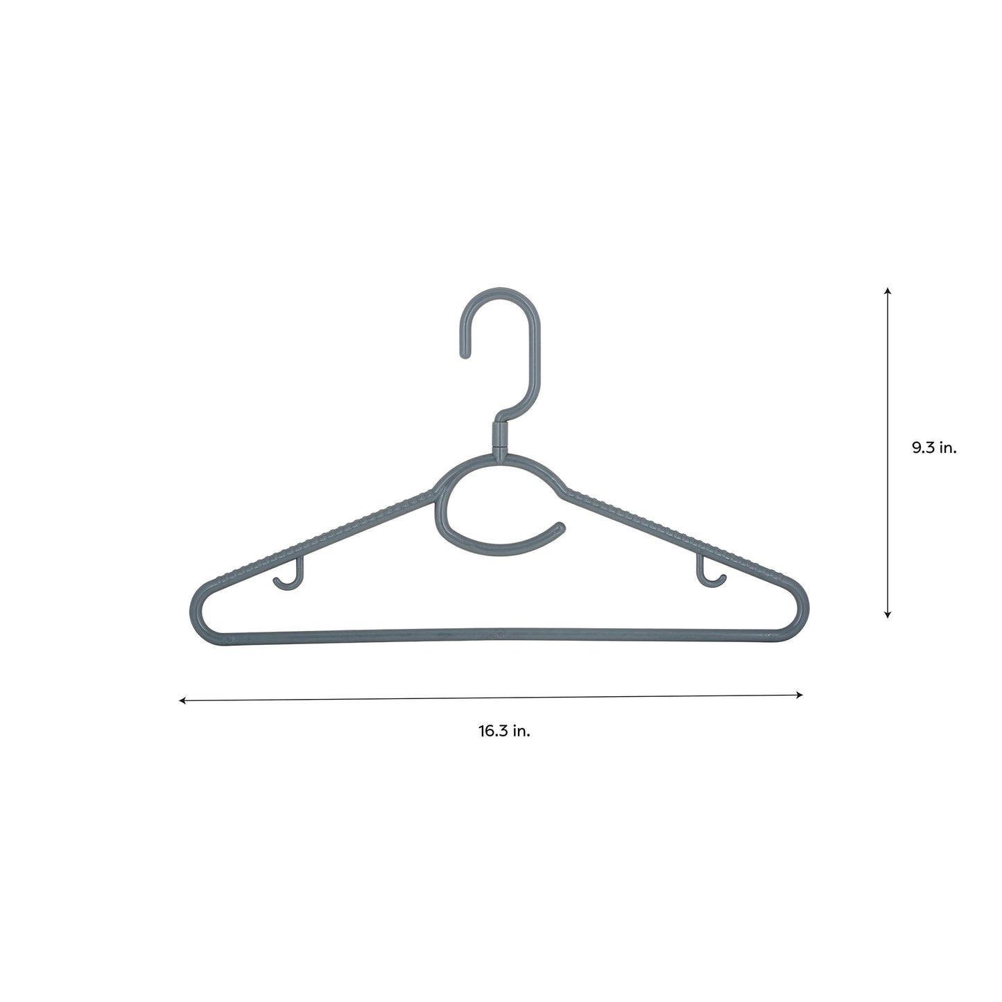 Laundry 360 Swivel Neck 5 Pack Hangers | Swivels 360 Degrees | Accessory Hooks| Great for Spaghetti Straps | Matching Accessories | Durable | Space Saving | Closet Organization | Grey