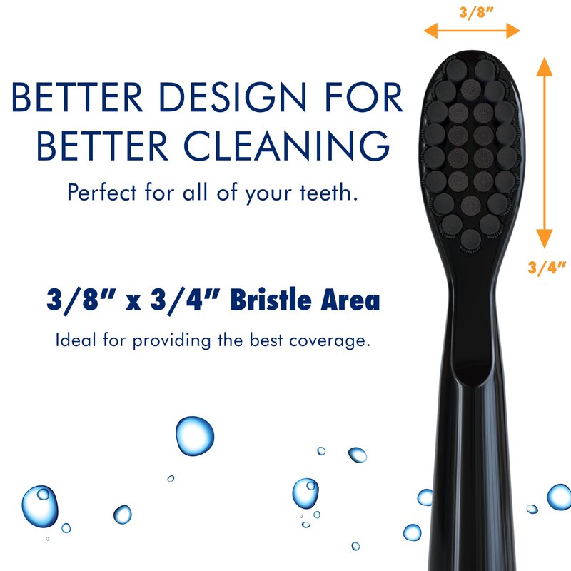 Sonic-FX Solo Electric Toothbrush w/ 10 Brush Heads + 1 Interdental, Charcoal Bristles, Rechargeable, Charging/Storage Base, 3 Brush Modes, Smart Timer, 2 Months Use on Full Charge, Black Color