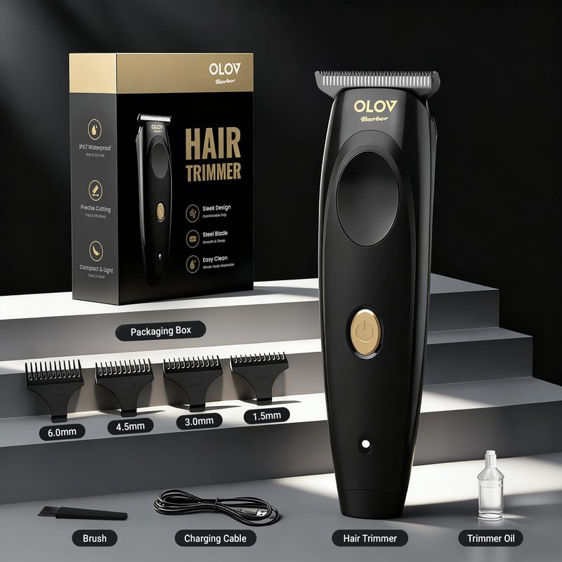 OLOV barber Hair Trimmer for Men, Cordless T-Blade Beard Trimmer, Professional Rechargeable Hair Clippers for Hair Cutting