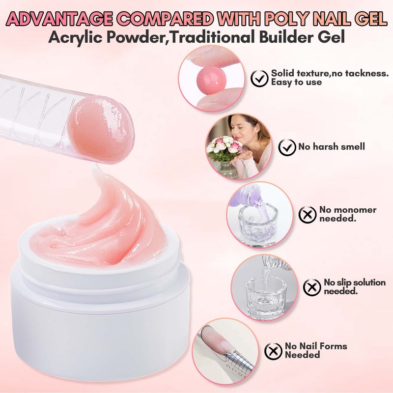 Makartt 3d Gel Nail Art Kit: All in One 3D Sculpting Builder DIY Kit Non-Stick-Hand Solid Gels UV LED Soak Off Gel Polish Painted Carving Molding Hard Gels Rhinestones Chrome Nail Art Salon Home