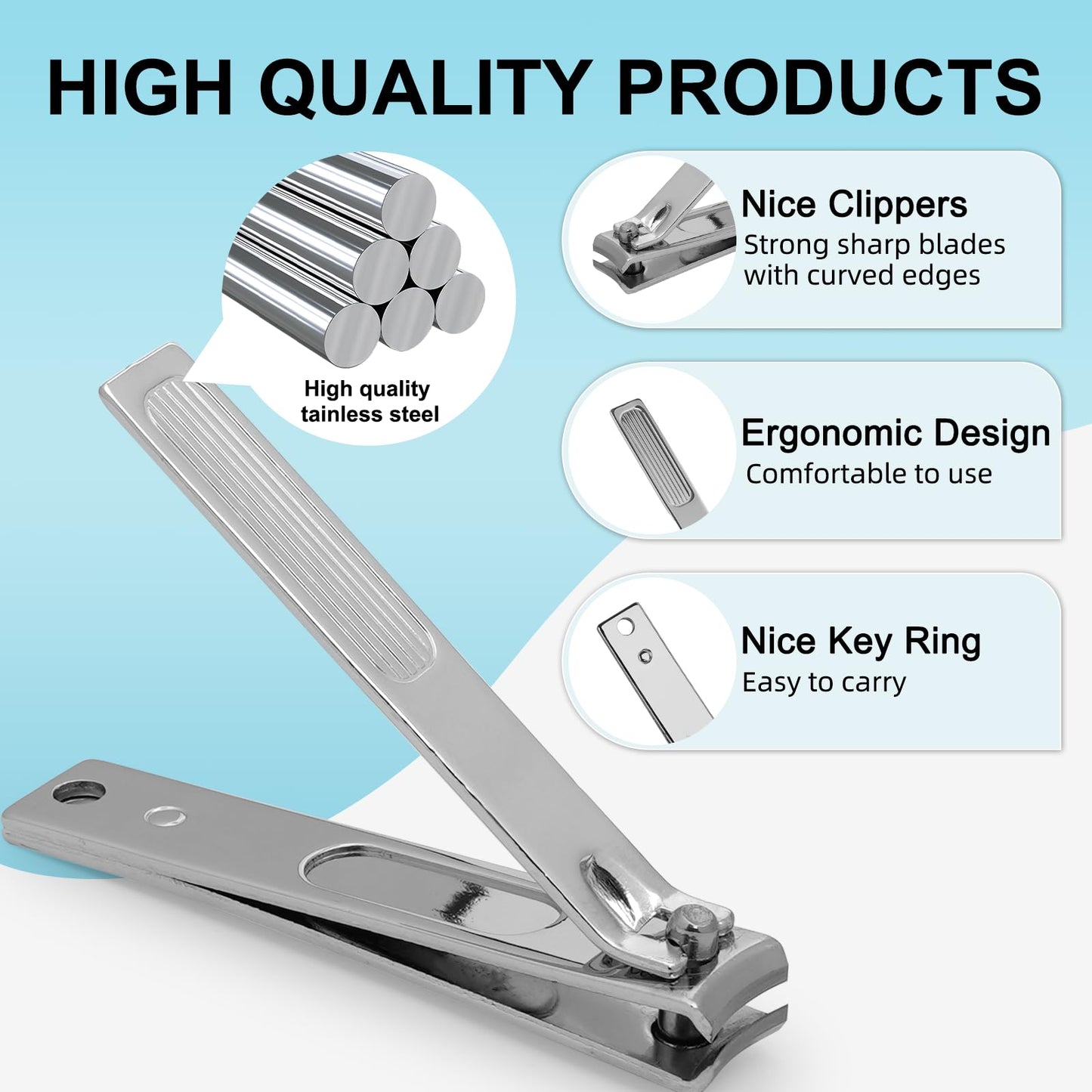 10 PCS Premium Stainless Steel Nail Clippers Set, Professional Manicure Pedicure Kit with Zipper Portable PU Leather Case, Travel Grooming Kit, Ideal Gift for Men and Women(C-Black)