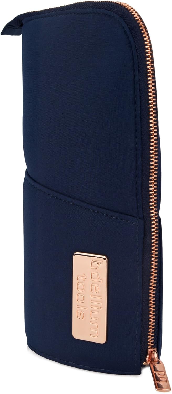 Professional Makeup Brush Stand-Up Pouch - Golden Triangle Blue | Durable & Stylish Design