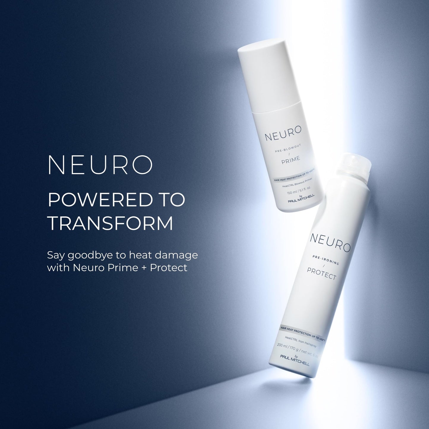 Neuro by Paul Mitchell Protect HeatCTRL Iron Hairspray, Perfect Prep + Finish For Heat Styling, For All Hair Types, 6 oz