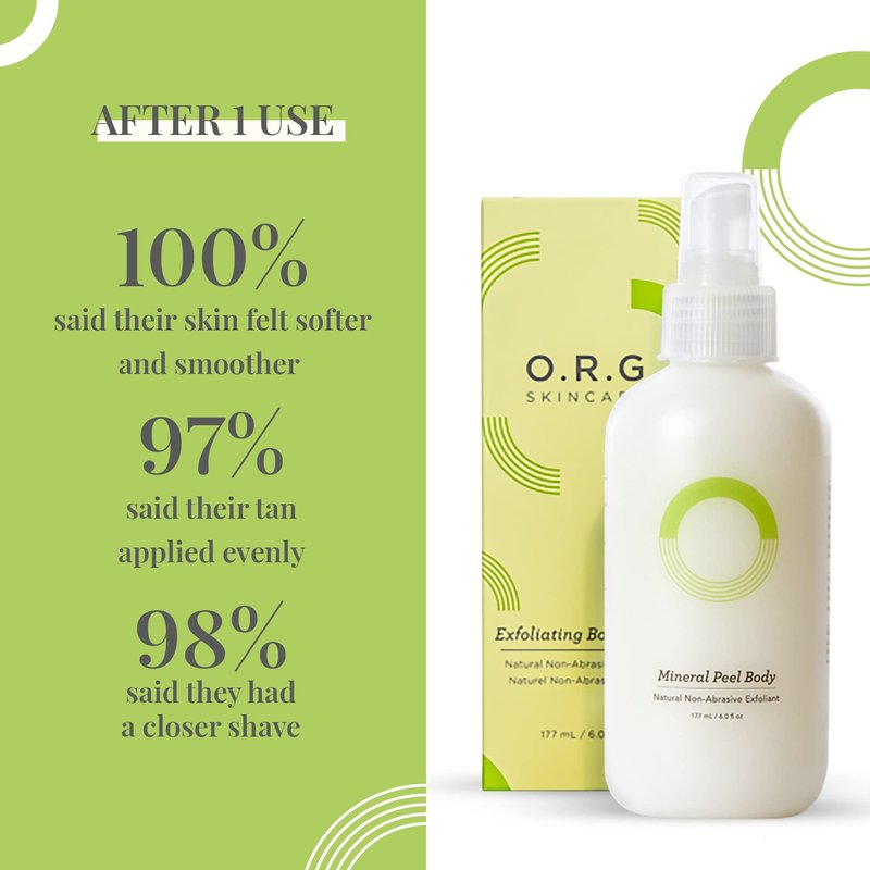 ORG Body Scrub Deep Gel Exfoliator for Glowing and Smooth Skin - Korean Exfoliating Peel Skincare - Natural Cruelty Free Formulation for Sensitive Skin 6oz
