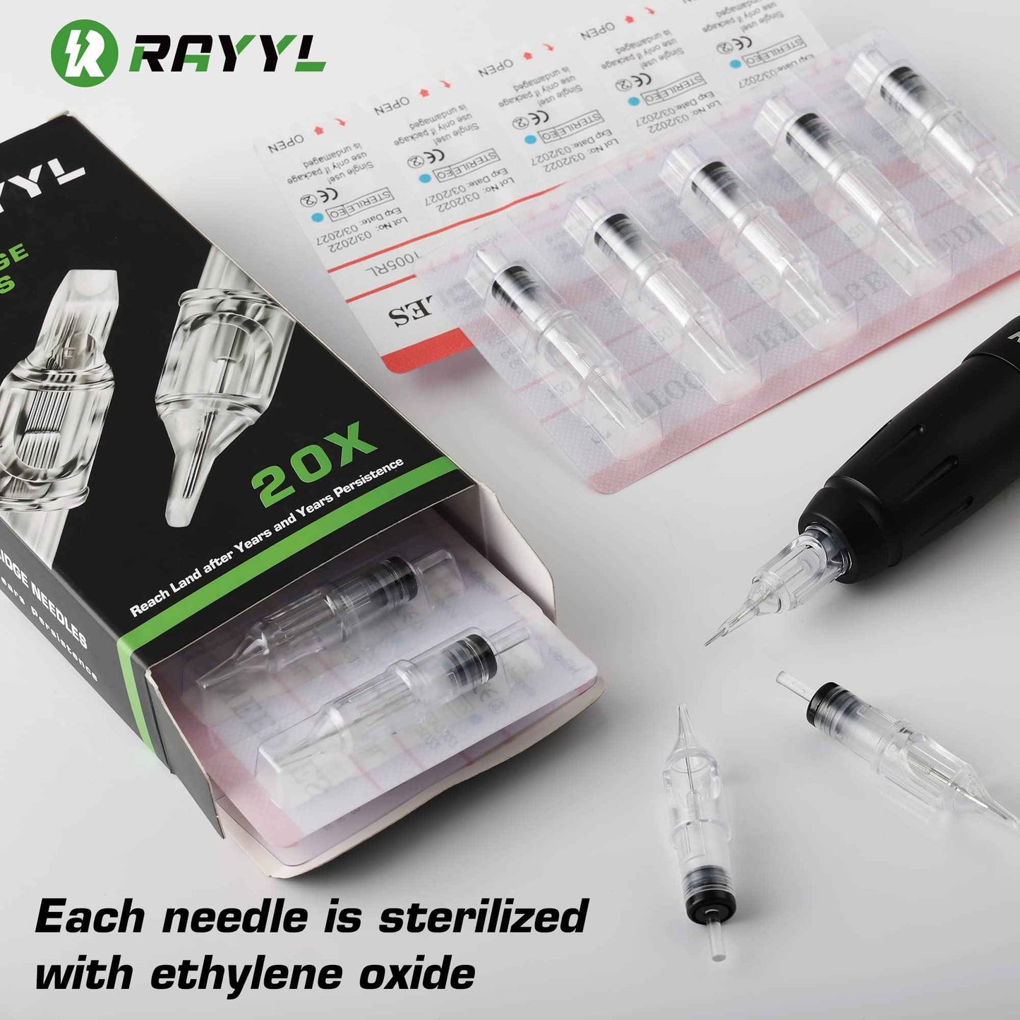 Rayyl 80Pcs Tattoo Needles Cartridges - Mixed Size 1205RL 1207RL 1205RS 1207RS 1207RM 1209RM 1207M1 1209M1 Tattoo Needles Cartridges
