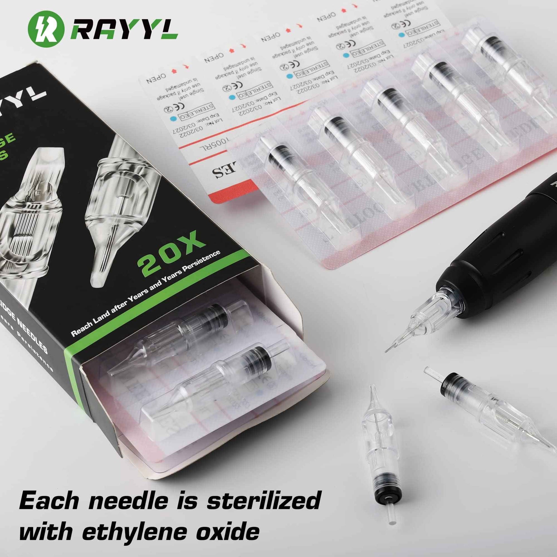 Rayyl 80Pcs Tattoo Needles Cartridges - Mixed Size 1205RL 1207RL 1205RS 1207RS 1207RM 1209RM 1207M1 1209M1 Tattoo Needles Cartridges
