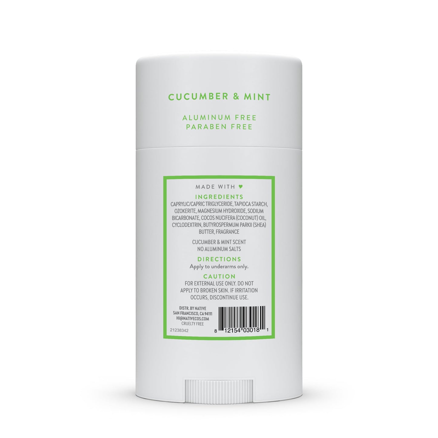 Native Deodorant Contains Naturally Derived Ingredients, 72 Hour Odor Control, Deodorant for Women and Men, Aluminum Free, Cucumber & Mint 2.65oz