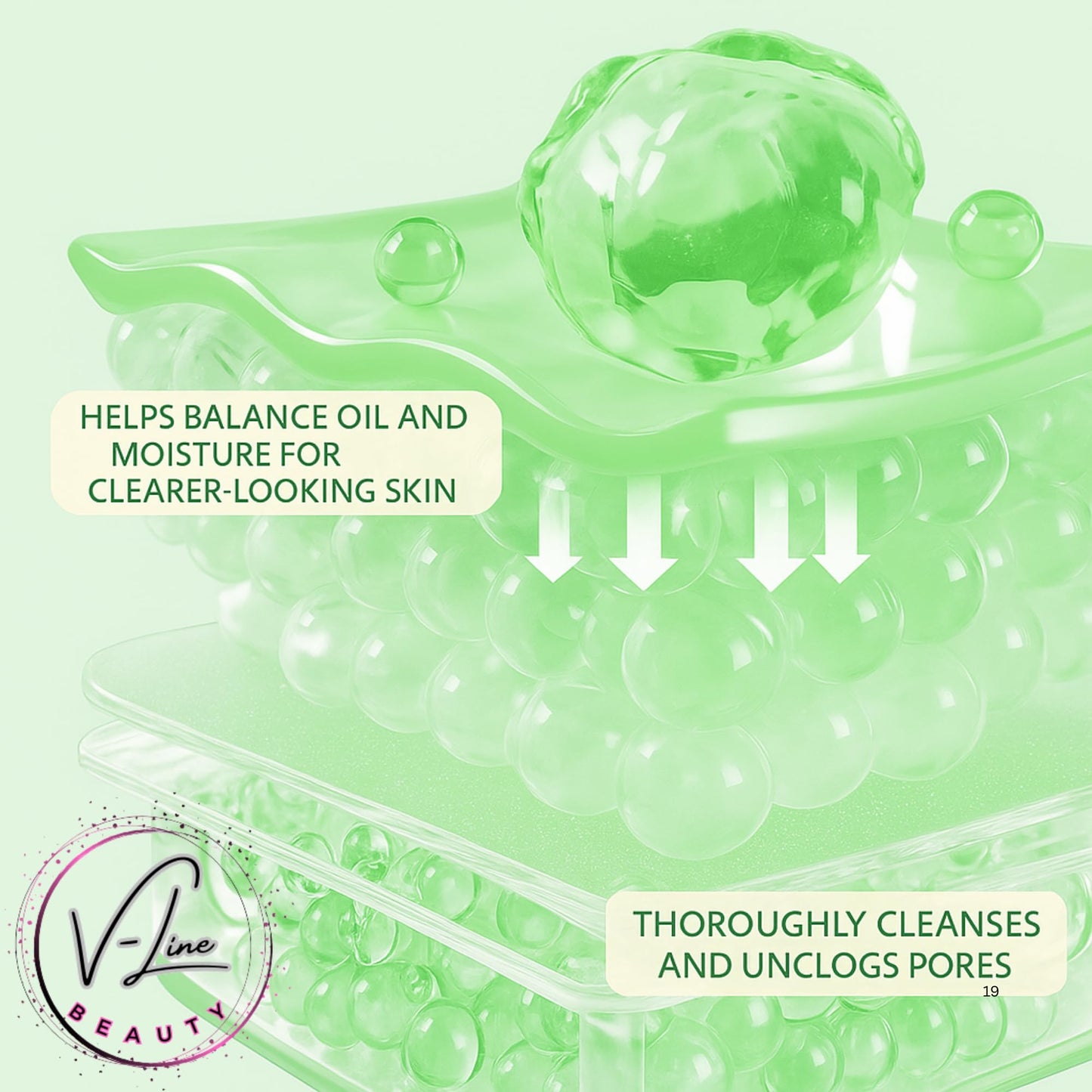 V-Line Beauty Microcrystal Gentle Cleansing Facial Gel Scrub for Oily Skin, 2% BHA + Glycerin + Green Tea + Bamboo, Soothing, Hydrating and Help Clear, Suitable for Sensitive Skin