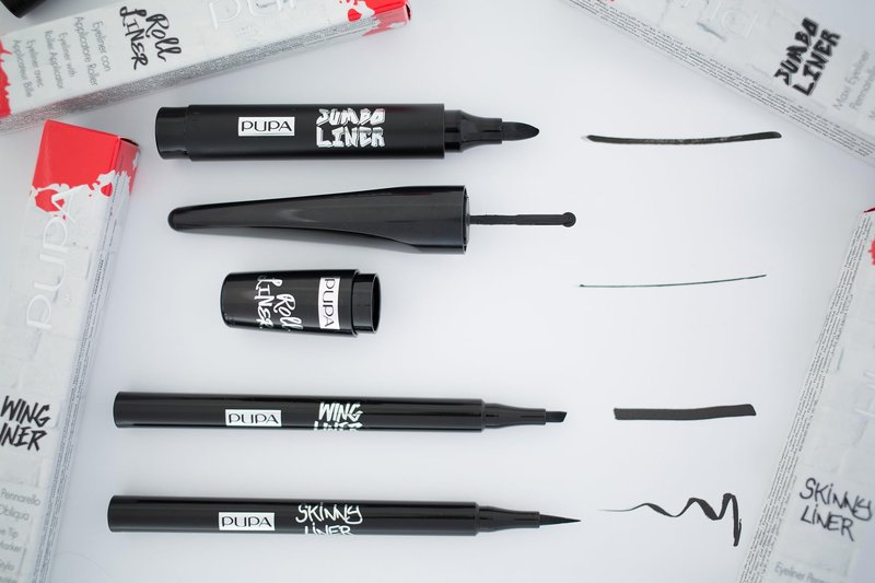 Pupa Vamp! All In One And Skinny Liner Set - Spectacular Volume Mascara - Suitable For Sensitive Eyes And Contact Lens Wearers - Ultra-Slim Eyeliner Pen - Clutch Bag With Metallic Detail - 3 Pc Kit