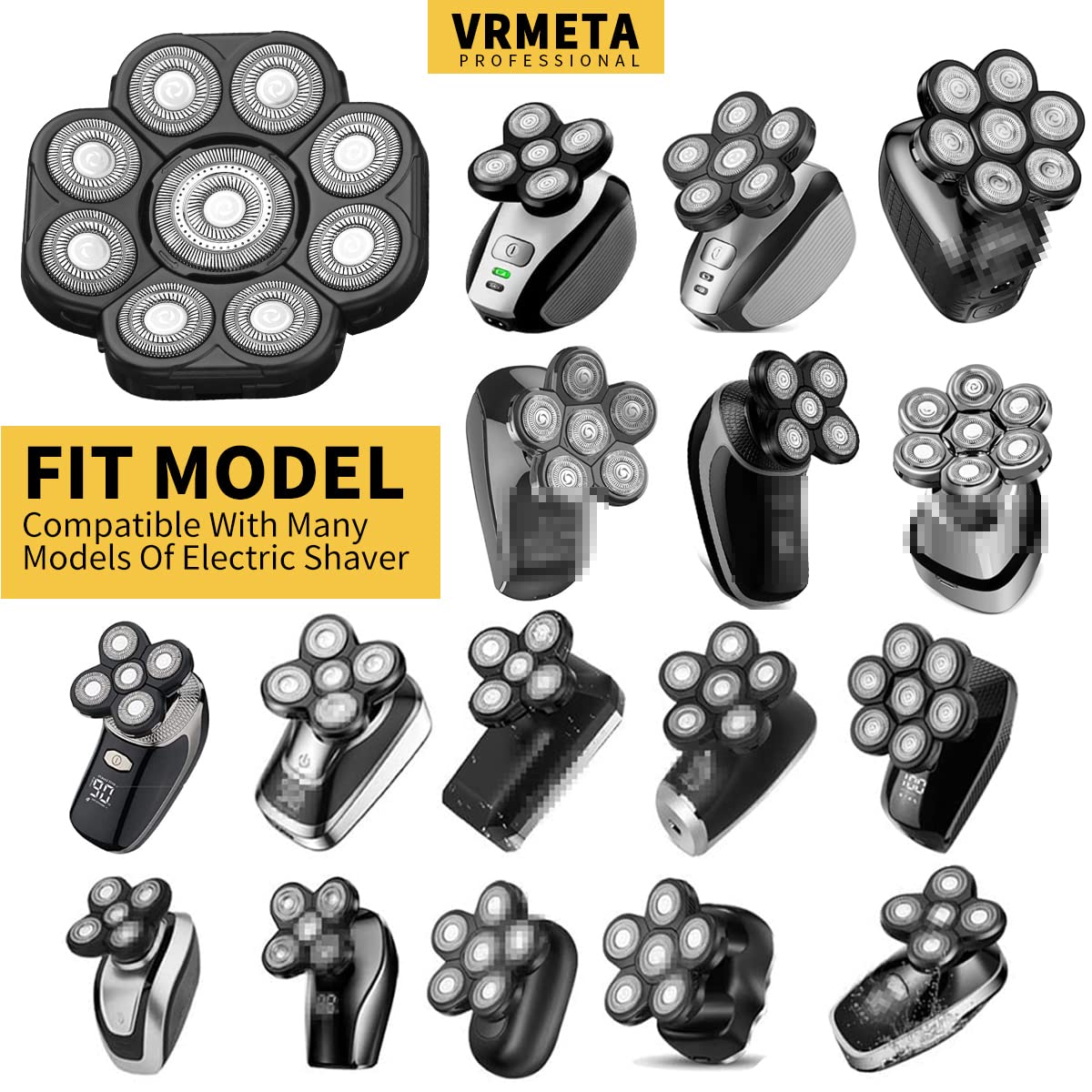 VRMETA Upgraded Version 9 Blades Electric Razor Shaver Heads