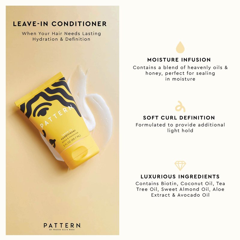 PATTERN Beauty by Tracee Ellis Ross Leave-In Conditioner 3 fl oz - Rich Moisture for Curly, Coily and Tight-Textured Hair, 3a to 4c, Travel-Size