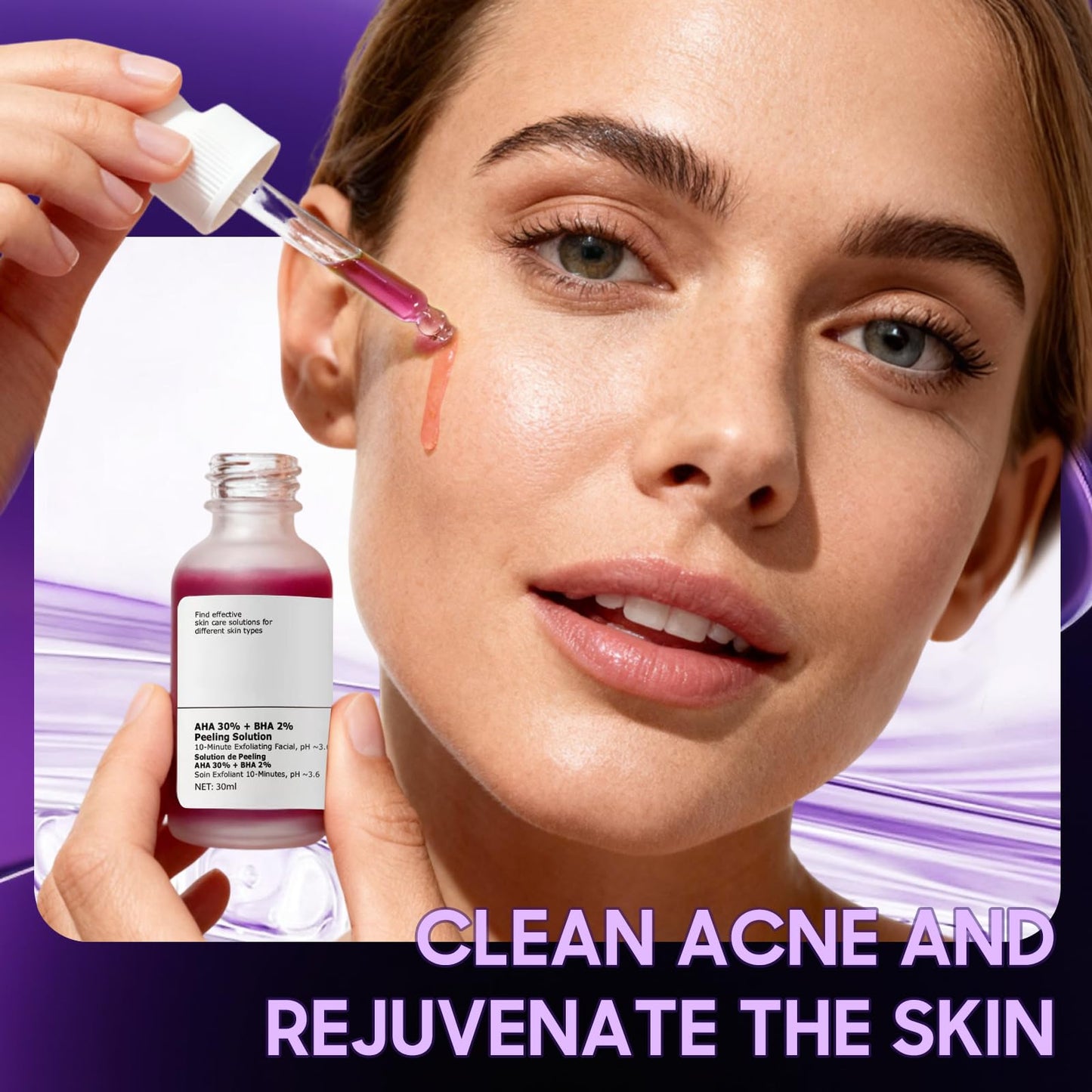 AHA 30% + BHA 2% Exfoliating Serum, Unclogs Pores, Brightens & Oil Control