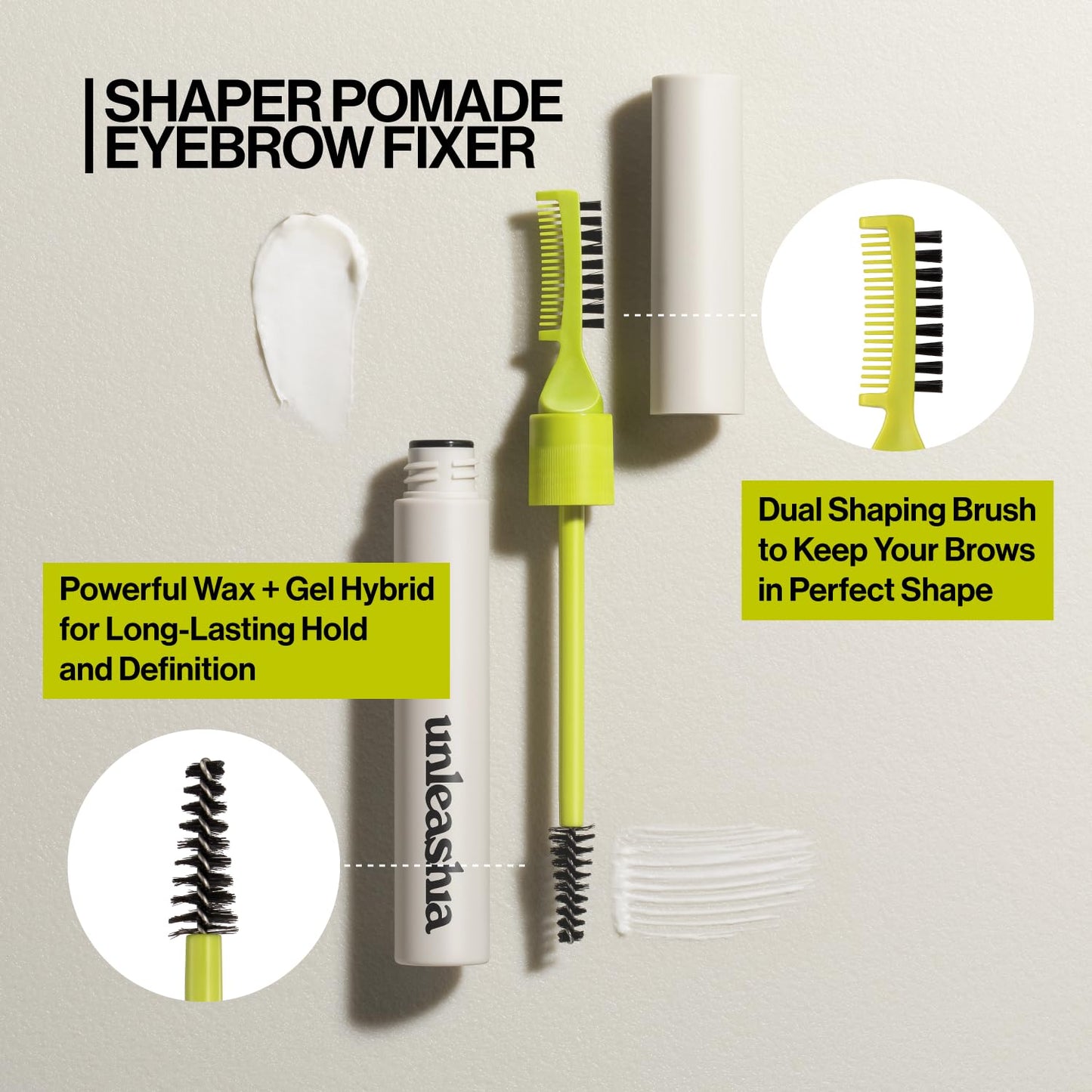 Unleashia Shaper Defining Eyebrow Fixer & Pencil No1. Oatmeal Brown - Super Slim 1mm Eyebrow Pencil