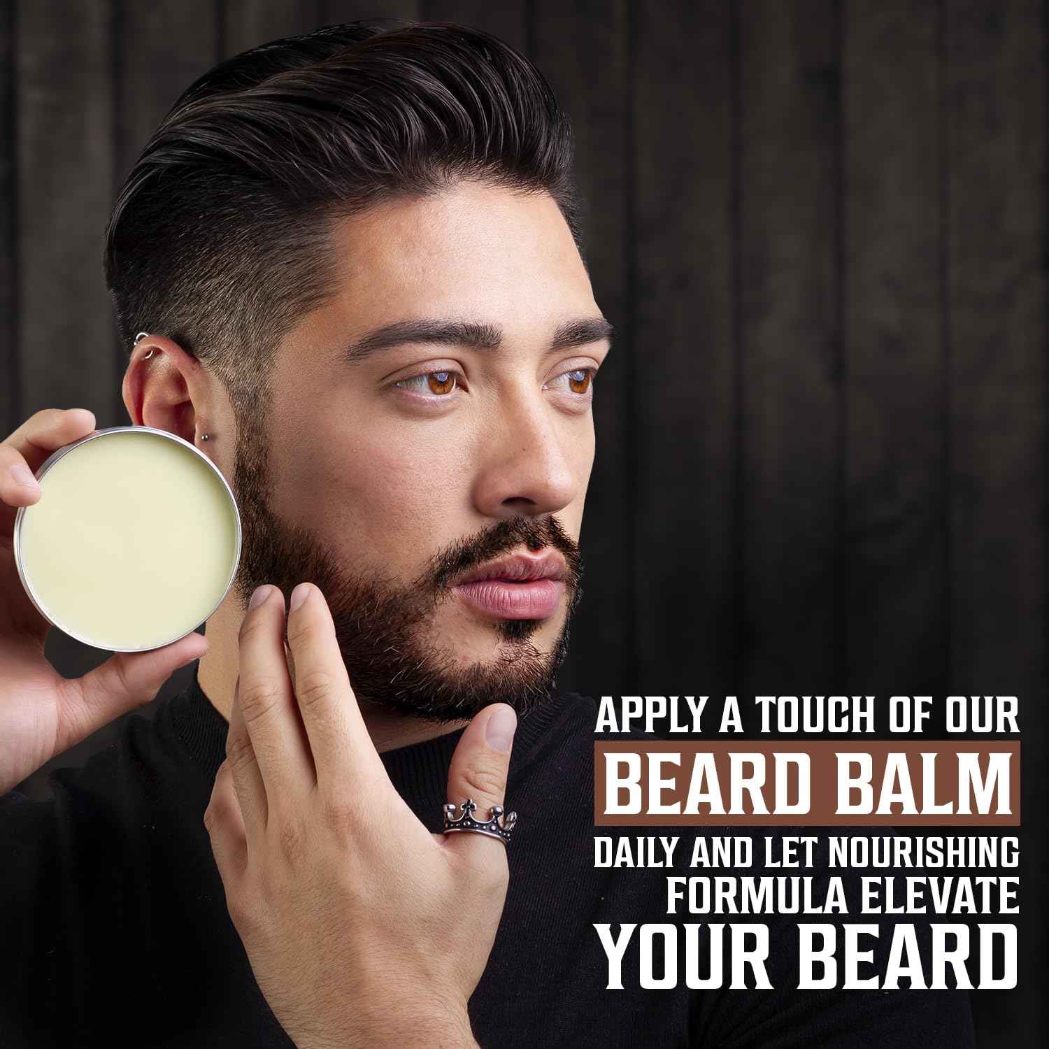 Viking Revolution 4 Beard Balm Variety Pack (1oz Each) - Sandalwood, Pine & Cedar, Bay Rum, Clary Sage - Styles, Strengthens and Softens Beards and Mustaches - Wax for Men