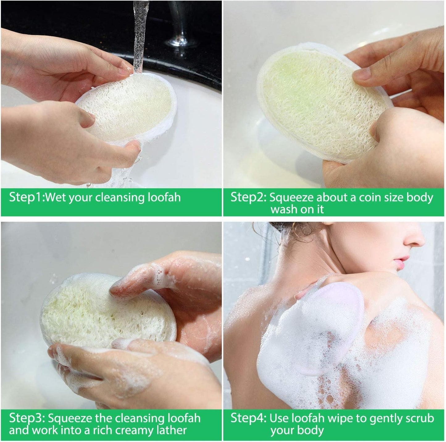 Loofah Pads - 24 Pcs Natural Exfoliating Mini Sponge Set for Bath & Shower | Ideal for Spa & Travel