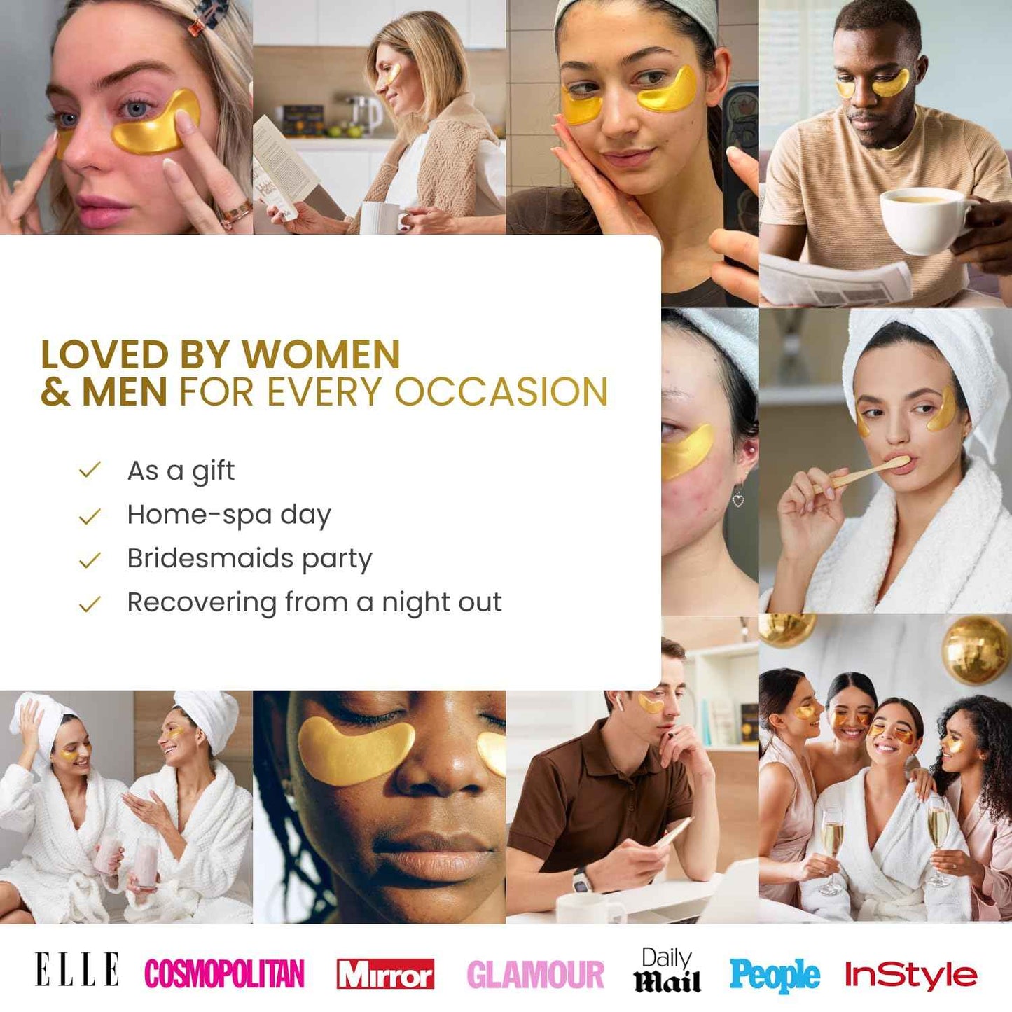 PLANTIFIQUE Gold Eye Patches for Puffy Eyes | 30 Pairs | Gifts | Under Eye Masks for Dark Circles | Puffiness Eye Gels | Eye Mask Skincare